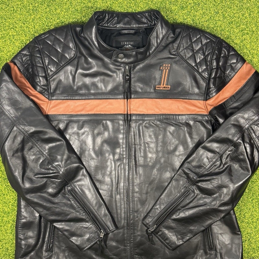 Harley Davidson Victory Sweep Size XXL Leather Jacket Black 98012-21VM **READ**